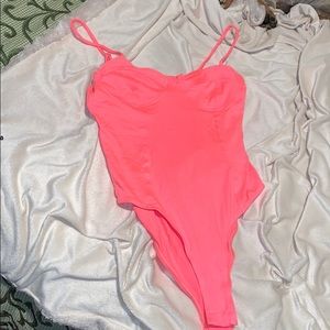 Neon pink bodysuit
